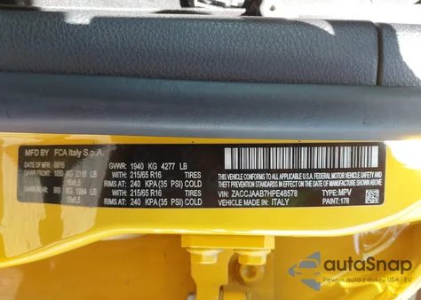 2017 Jeep Renegade Sport Fwd from USA, damaged, VIN ZACCJAAB7HPE48578